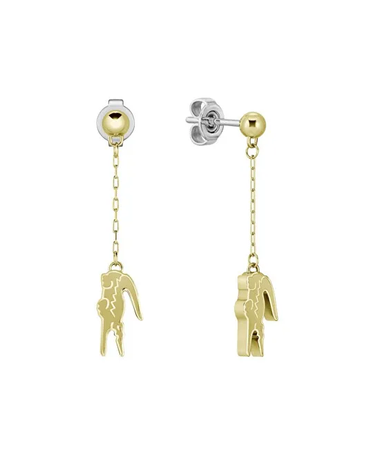 Lacoste Orecchini pendenti placcati oro con pendenti a forma di coccodrillo Coccodrillo 2040472 donna