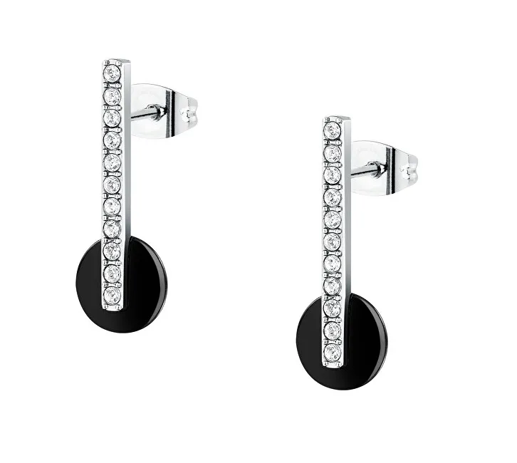 Orecchini Trussardi pendente in acciaio con cristallo T-Round TJAYF13 donna