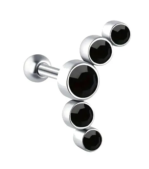 Troli Orecchino singolo lungo in acciaio con zirconi neri VHLLE00669SBLK donna