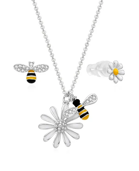 MOISS Giocoso set di gioielli in argento Bees S0000691 (collana, orecchini) donna