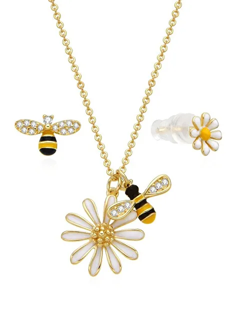MOISS Giocoso set di gioielli placcati in oro Bees S0000692 (collana, orecchini) donna