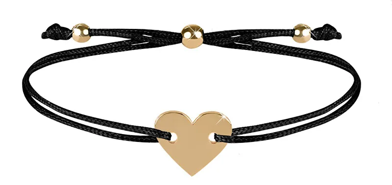 Troli Bracciale in corda con cuore nero/oro donna