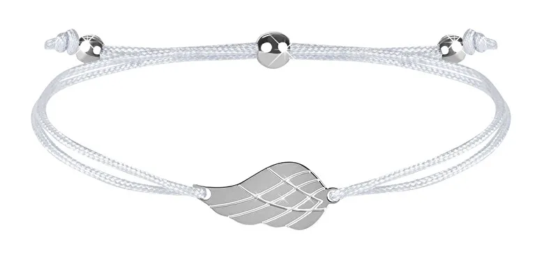 Troli Bracciale in corda con ala d'angelo bianco/acciaio donna