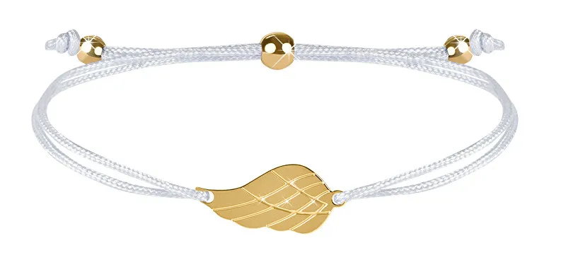 Troli Bracciale cordoncino con ala d'angelo bianco/oro donna