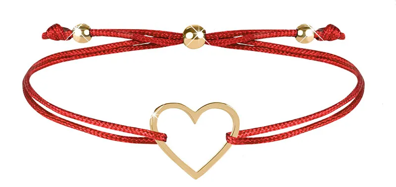 Troli Bracciale con cordino e cuore rosso/oro donna