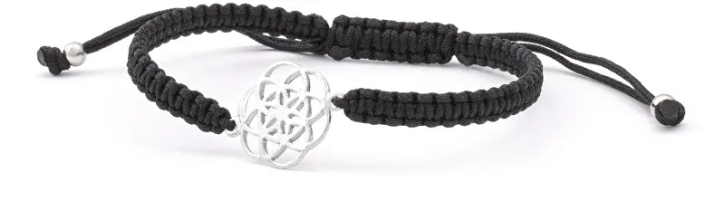 Beneto Exclusive Elegante braccialetto Kabala con cordino nero Mandala AGB545 donna