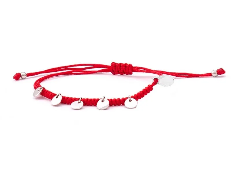 Beneto Exclusive Bracciale cabalistico rosso con cordino e ciondoli AGB556 donna
