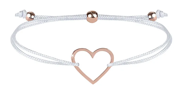 Troli Bracciale cordoncino con cuore bianco/bronzo donna