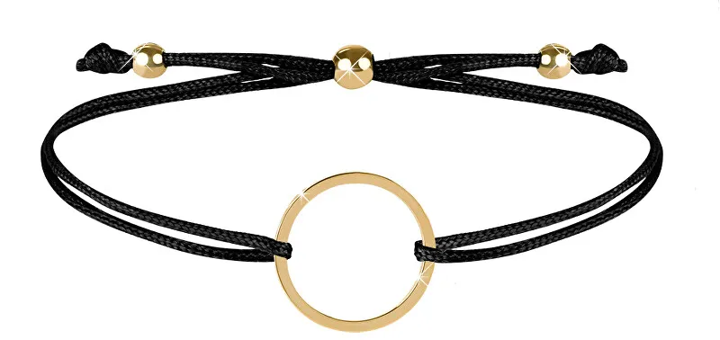 Troli Bracciale con cordino e anello nero/oro da donna