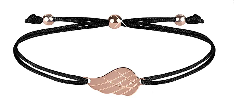 Troli Bracciale con cordino e ala d'angelo nero/bronzo donna