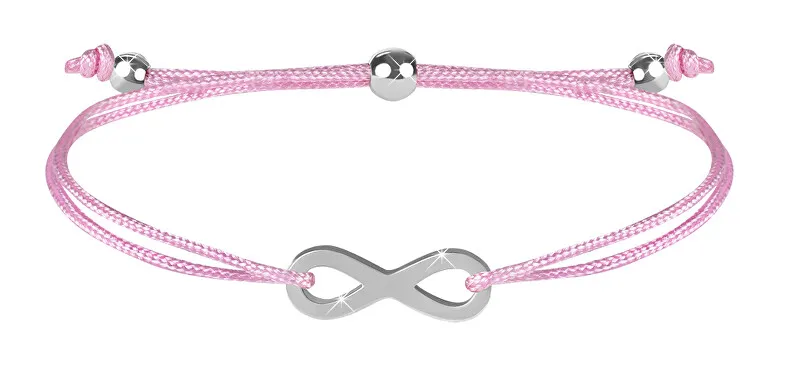Troli Braccialetto con cordino infinito rosa/acciaio donna