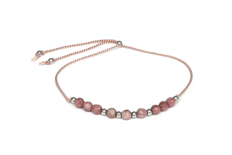 Agato Bracciale in corda con rodonite HE27R3S-LP donna