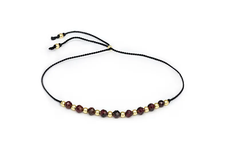 Agato Bracciale in cordino con perle di granato HE21R3G-BK da donna
