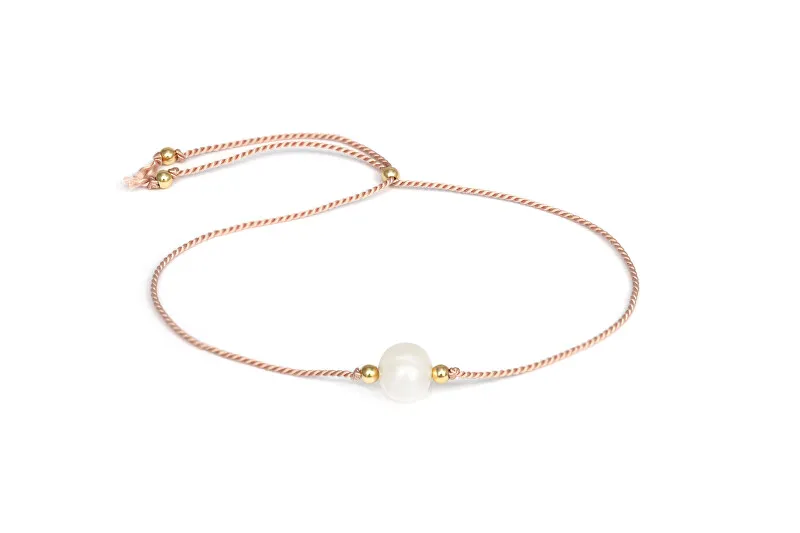 Agato Delicato bracciale in corda con perla di fiume HE05R3G-LP donna