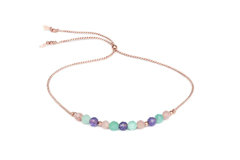Agato Bracciale in corda di amazonite, ametista e angelite HE24R3RG-LP donna