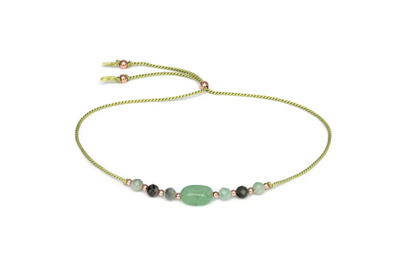 Agato Bracciale in cordino di avventurina e smeraldo HE09R3RG-LG donna