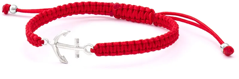 Beneto Exclusive Bracciale cabala rosso con ancora AGB548 unisex