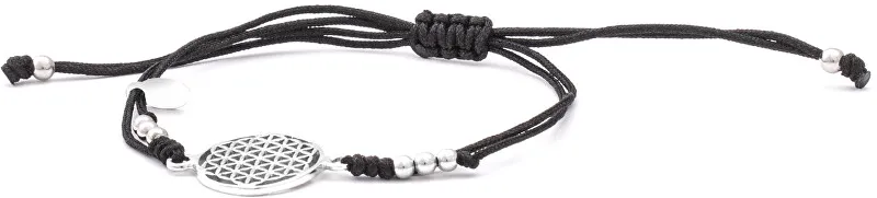 Beneto Exclusive Elegante braccialetto Kabala con cordino nero Mandala AGB560 unisex