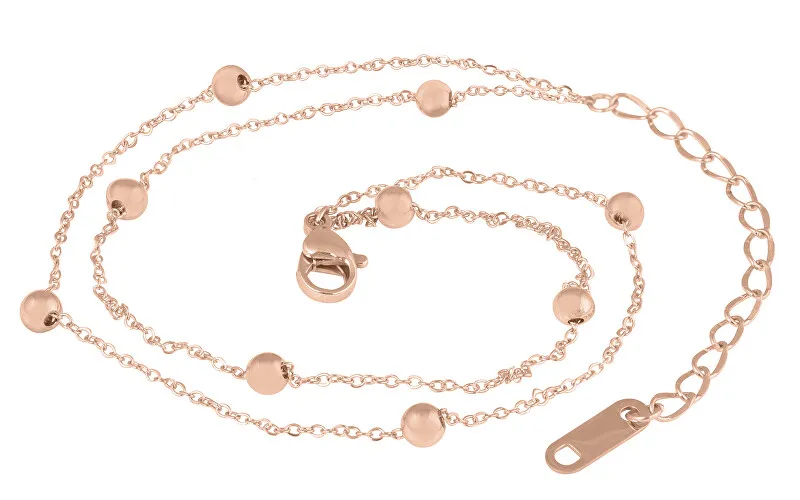 Troli Moderna catena da gamba dorata in acciaio Globe Rose Gold donna