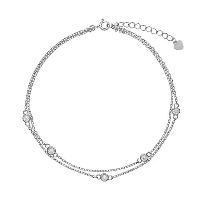 AGAIN Gioielli Cavigliera in argento con doppia zirconia cubica AJNH0001 donna
