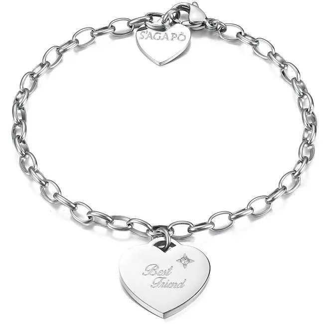 S'Agapõ Bracciale in acciaio "Sii sempre il mio migliore amico" SBM13 donna
