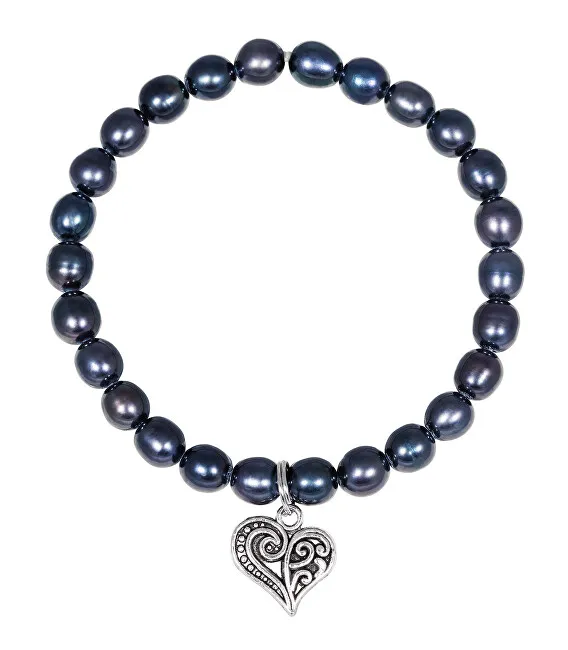 JwL Luxury Pearls Bracciale a forma di cuore di perle con cuore in metallo JL0525 donna