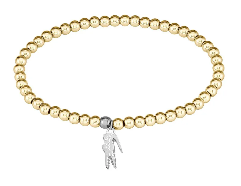 Lacoste Bracciale con perline in acciaio placcato oro Orbe 2040334 donna