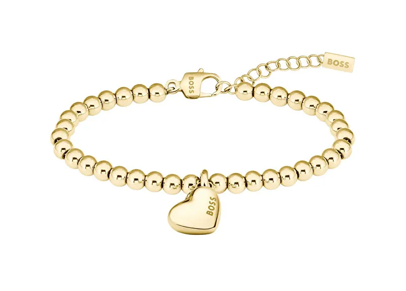 Hugo Boss Bracciale romantico da donna in acciaio placcato oro Beads 1580643 donna