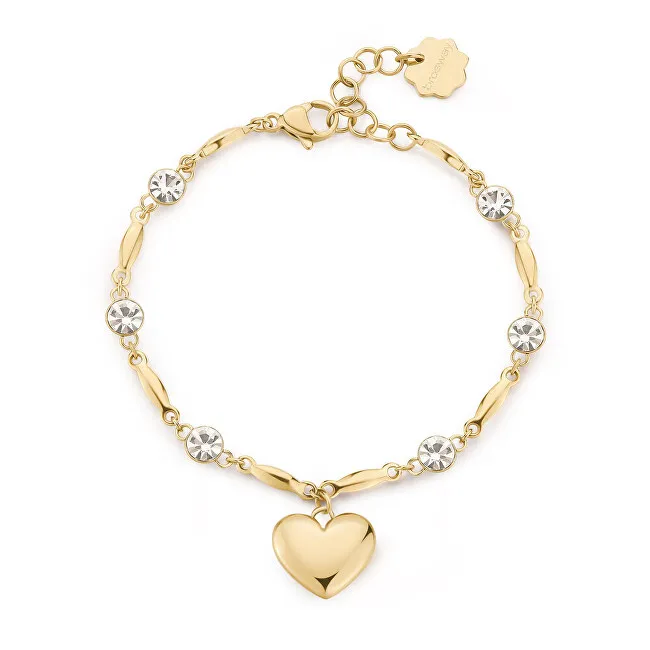 Brosway Bellissimo braccialetto placcato oro con cristalli a forma di cuore e chakra BHKB212 donna