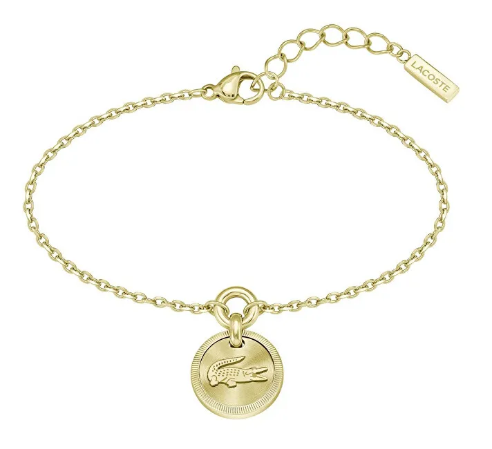 Lacoste Bracciale in acciaio placcato oro con coccodrillo Memento 2040423 donna
