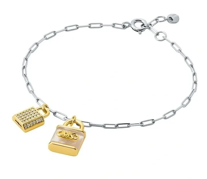 Michael Kors Elegante bracciale bicolore con zirconi e madreperla Premium MKC1742TL931 donna