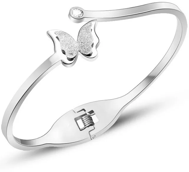 Troli Bracciale romantico a farfalla in metallo con farfalla KBS-154-SIL donna