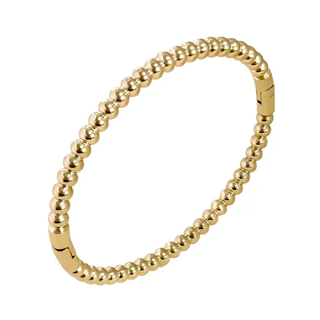 Troli Bracciale a sfere massicce in acciaio placcato oro da donna