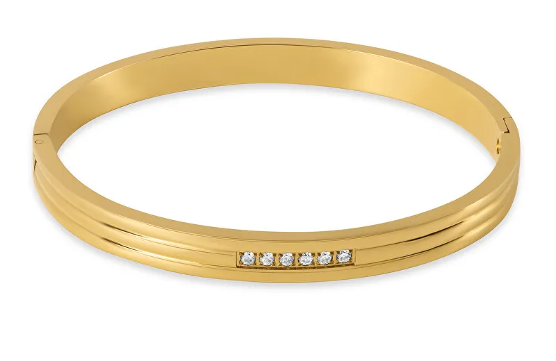 Troli Bracciale massiccio alla moda in acciaio placcato oro donna