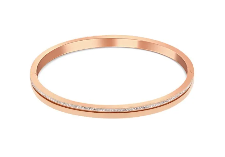 JVD Affascinante bracciale placcato oro rosa con zirconi SSSB0057XI8RO - Diametro: 5.8 donna