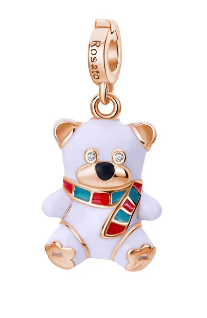 Rosato Grazioso ciondolo in bronzo a forma di orsetto di Natale Story RZLE071 donna