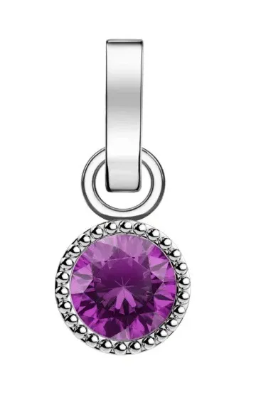 Rosefield Ciondolo in acciaio per donna nata a febbraio PE-Argento-Feb donna