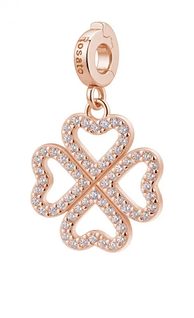 Rosato Ciondolo scintillante placcato oro Quadrifoglio Storie RZ247 donna