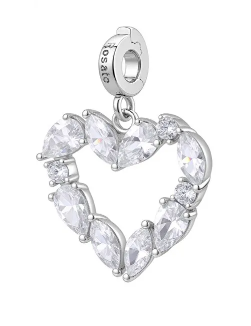 Rosato Ciondolo a forma di cuore in argento con zirconi cubici Story RZ245R donna