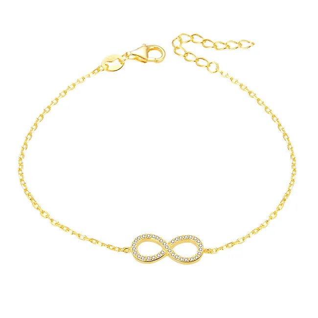 Beneto Bracciale in argento placcato oro con cristalli AGB483/20-ORO donna