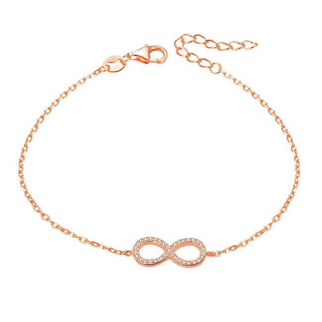 Beneto Bracciale in argento placcato oro rosa con cristilla AGB483/20-ROSE donna