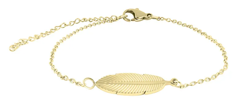 Troli Elegante bracciale dorato con piuma da donna