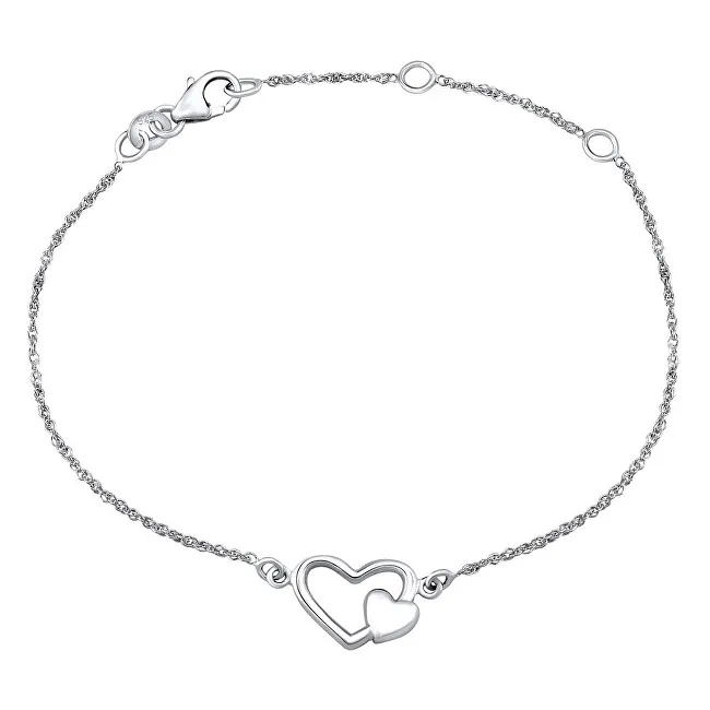 Silvego Delicata catena da mano in argento con cuori ZTJ3J72001 donna