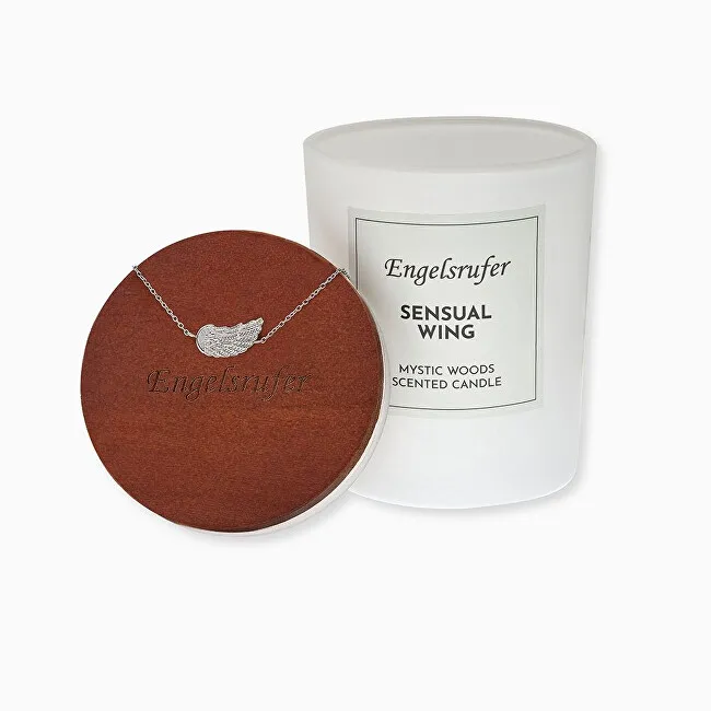 Engelsrufer Candela profumata 35 ore con bracciale in acciaio Ali d'angelo ERJC-ERBLILWING donna