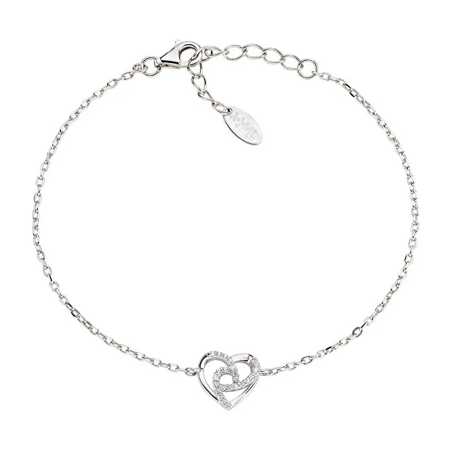 Amen Bracciale romantico in argento con cuore Love BRHHBBZ donna