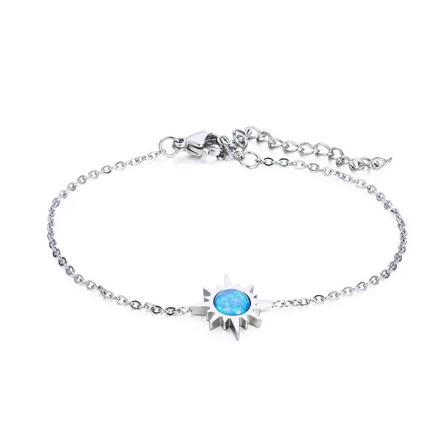 Troli Bracciale in acciaio pregiato con opale sintetico blu donna