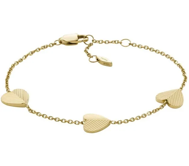 Fossil Delicate bracciale a forma di cuore placcato oro Harlow JF04653710 donna