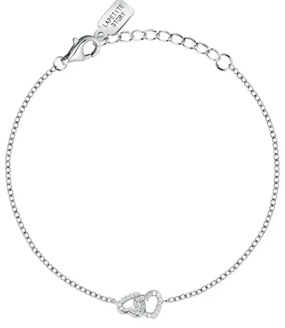 La Petite Story Bracciale in argento Doppio cuore con zirconi Argento LPS05AWV01 donna