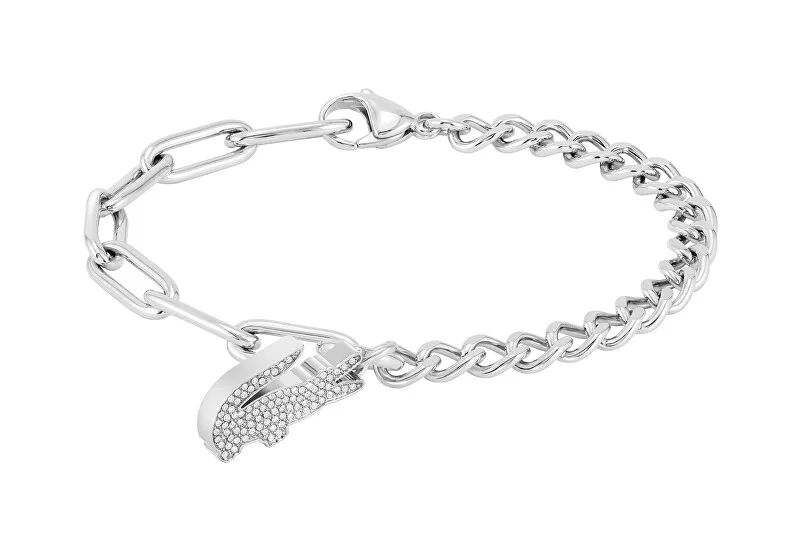 Lacoste Bracciale da donna in acciaio con cristalli di coccodrillo 2040146 donna
