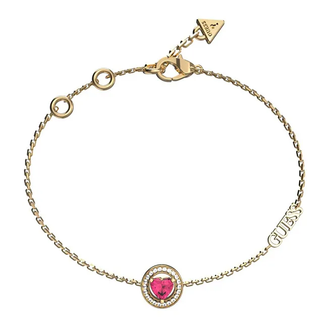 Guess Delicato bracciale placcato oro con zirconi M`ama Non M`ama JUBB04668JWYGFC - Lunghezza: 21 cm donna